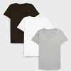 Lounge * | Negative Underwear Uniform Crew Tee In Black And In White And In Heather Grey (3 Pack) Black / White / Heather Grey