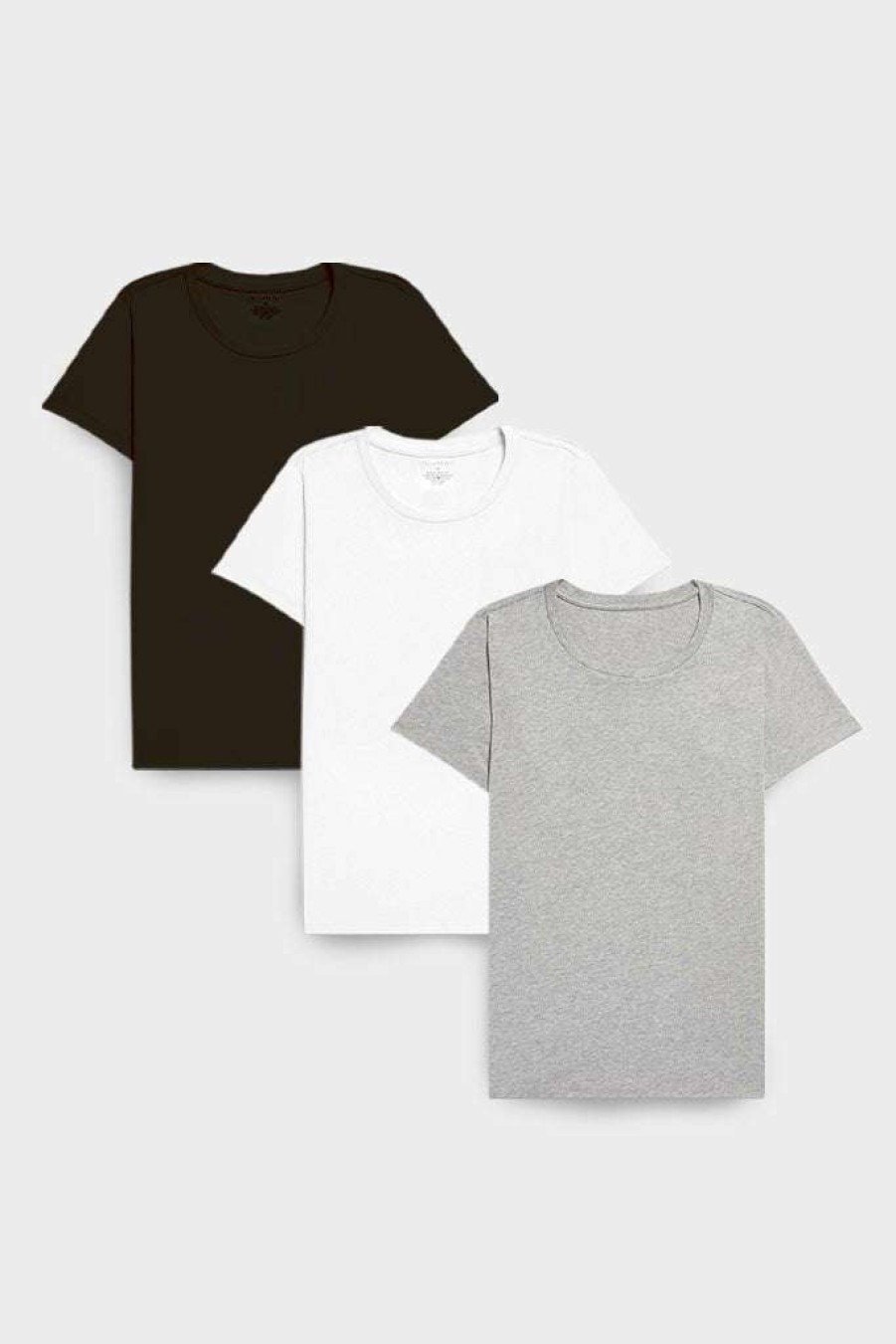 Lounge * | Negative Underwear Uniform Crew Tee In Black And In White And In Heather Grey (3 Pack) Black / White / Heather Grey