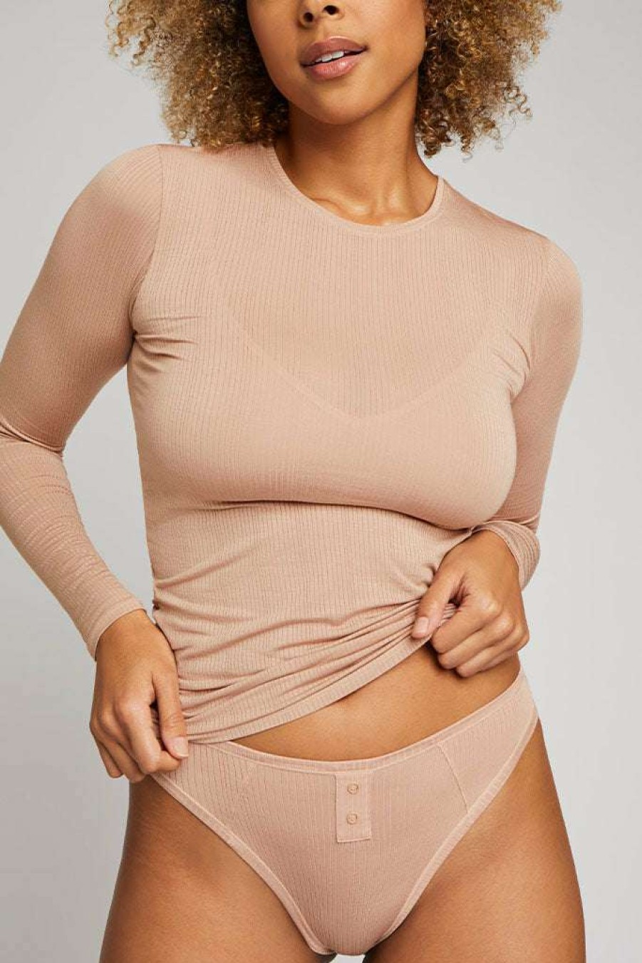 Lounge * | Negative Underwear Whipped Long Sleeve In Buff