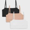 Bras * | Negative Underwear Cotton Bralette In Black And In Buff And In White (3 Pack) Black / Buff / White