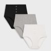 Underwear * | Negative Underwear Whipped High Rise In Black And In White And In Heather Grey (3 Pack) Underwear Black / White / Heather Grey