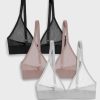 Bras * | Negative Underwear Sieve Triangle Bra In Black And In Haze And In Moon (3 Pack) Bras Black / Haze / Moon