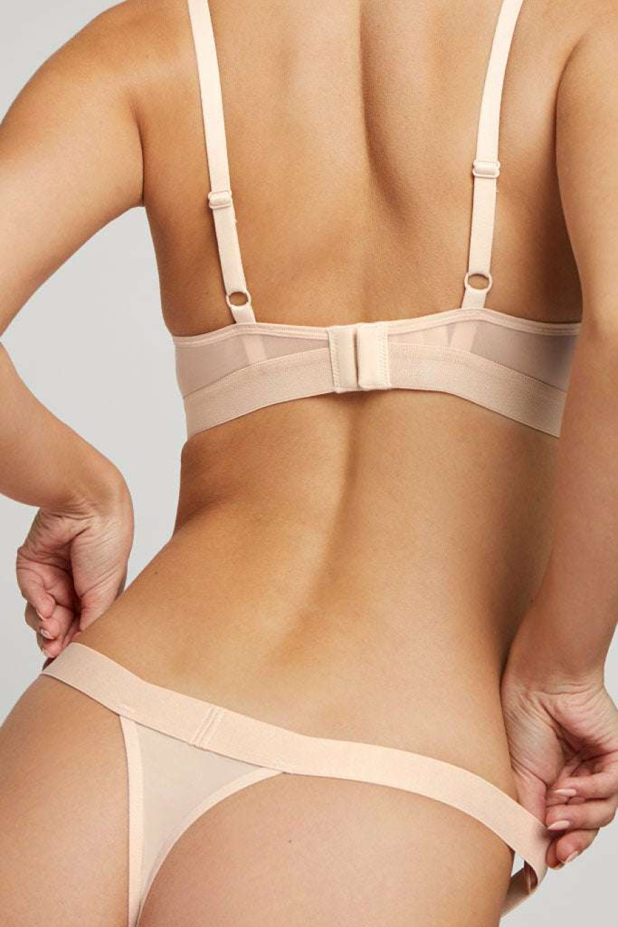 Underwear * | Negative Underwear Silky Thong In Underwear Peach