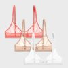 Bras * | Negative Underwear Sieve Cutout Bra In Coral And In Buff And In White (3 Pack) Bras Coral / Buff / White