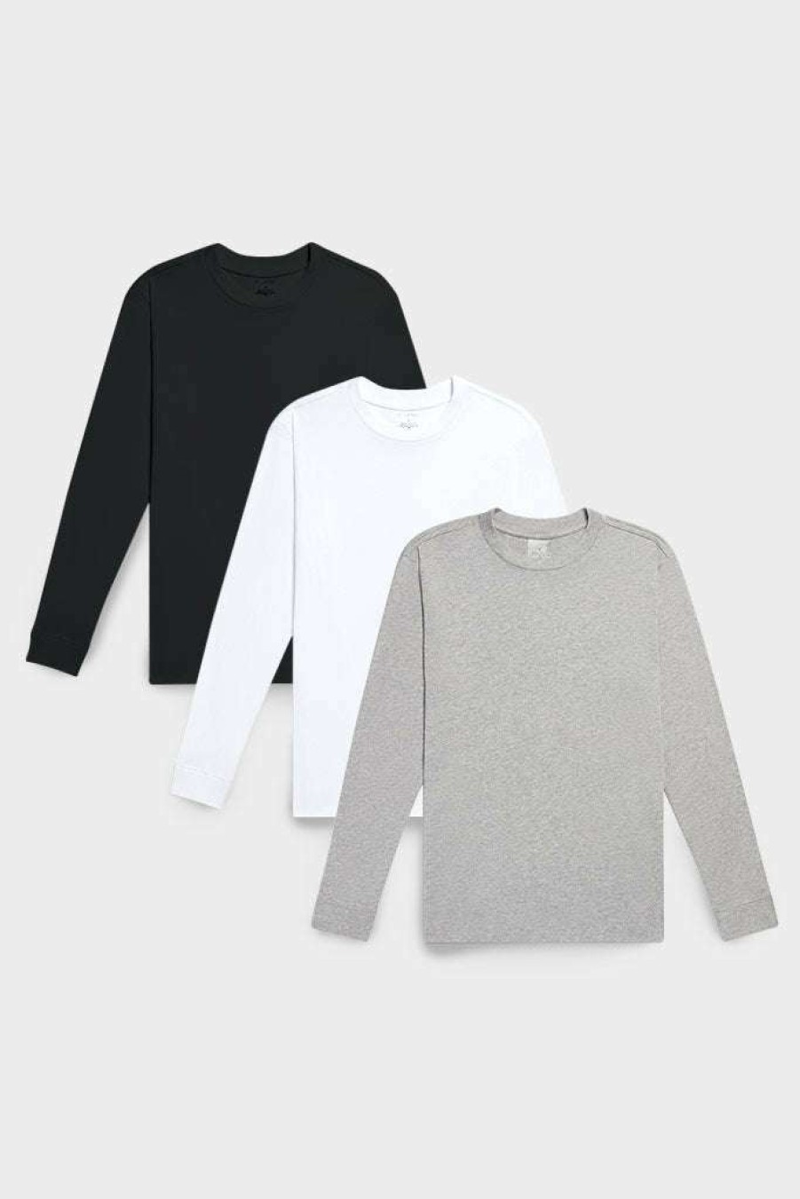 Lounge * | Negative Underwear Lounge Uniform Long Sleeve In Black And In White And In Heather Grey (3 Pack) Black / White / Heather Grey