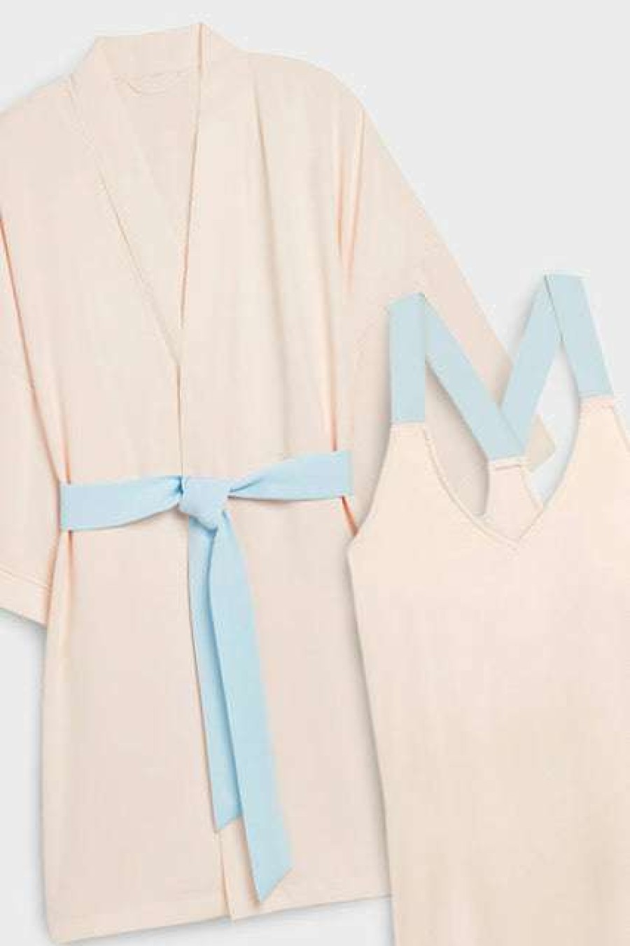 Lounge * | Negative Underwear Supreme Slip + Mini Robe In (Pack) Peach