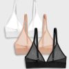 Bras * | Negative Underwear Sieve Triangle Bra In Black And In Buff And In White (3 Pack) Bras Black / Buff / White