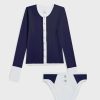 Lounge * | Negative Underwear Whipped Cardi + Whipped French Cut Brief In (Pack) Navy + White