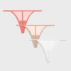 Underwear * | Negative Underwear Sieve G-String In Coral And In Buff And In White (3 Pack) Underwear Coral / Buff / White