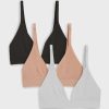 Whipped * | Negative Underwear Whipped Triangle Bra In Black And In Buff And In Moon (3 Pack) Bras Black / Buff / Moon