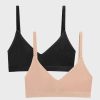 Bras * | Negative Underwear Bras Silky Non-Wire Bra In Black And In Buff (2 Pack) Black / Buff