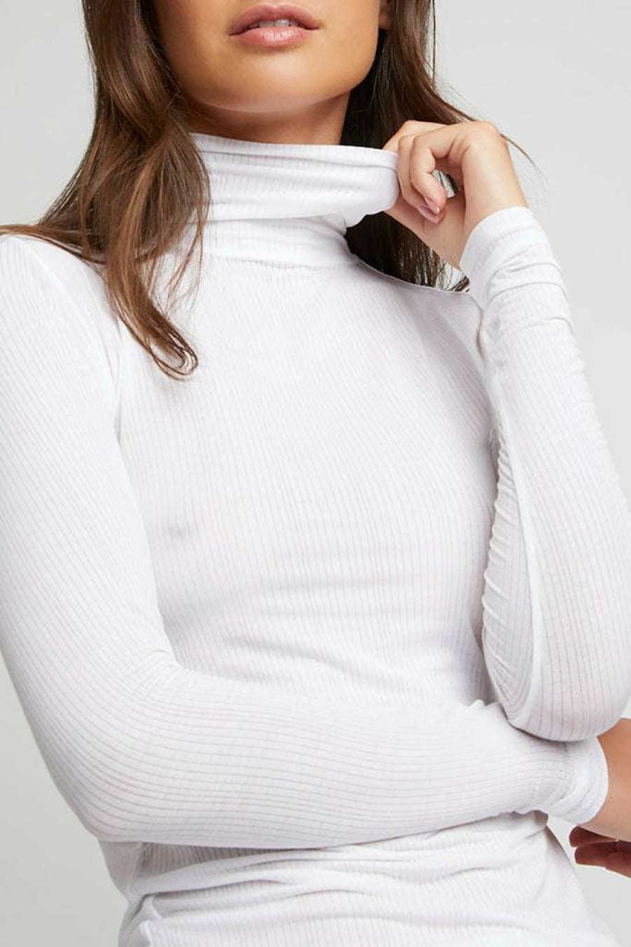 Lounge * | Negative Underwear Whipped Turtleneck In White