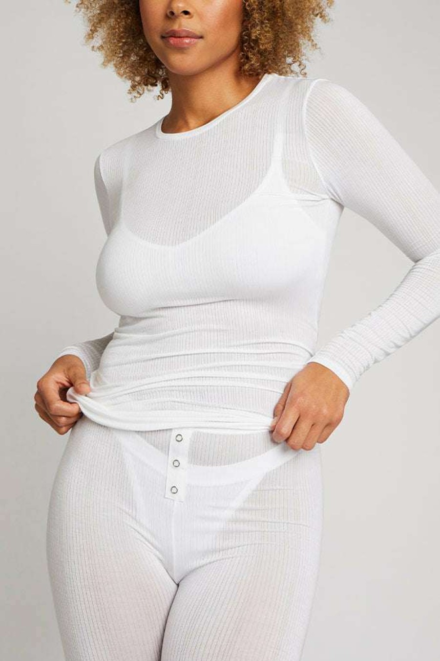 Lounge * | Negative Underwear Whipped Long Sleeve In Lounge White