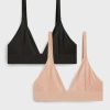 Bras * | Negative Underwear Glace Triangle Bra In Black And In Buff (2 Pack) Bras Black / Buff