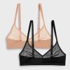 Bras * | Negative Underwear Bras Sieve Non-Wire Bra In Black And In Buff (2 Pack) Black / Buff