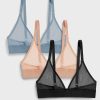 Bras * | Negative Underwear Sieve Triangle Bra In Black And In Buff And In Slate (3 Pack) Bras Black / Buff / Slate