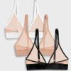 Bras * | Negative Underwear Bras Sieve Triangle Bra In Buff + Black And In Buff And In Buff + White (3 Pack) Buff + Black / Buff / Buff + White