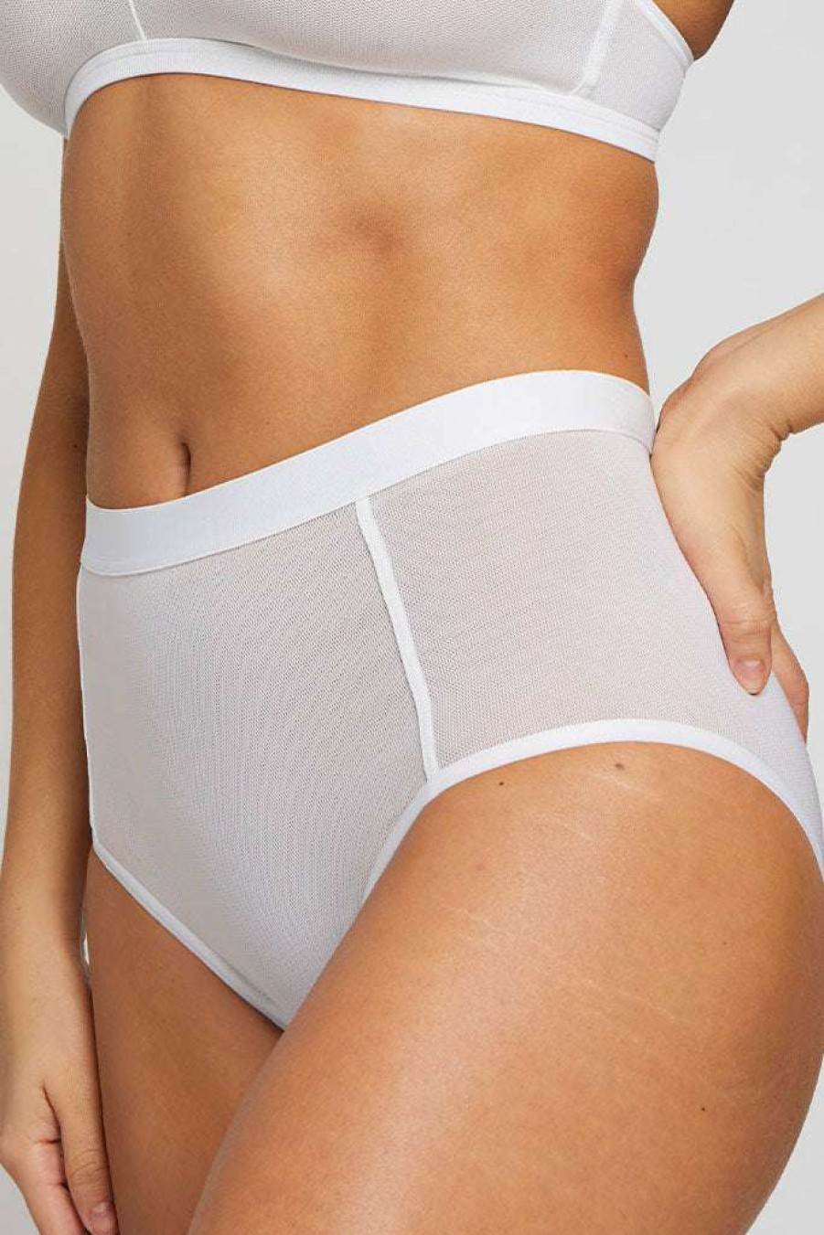 Underwear * | Negative Underwear Sieve High-Waist Brief In Underwear White