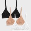 Bras * | Negative Underwear Essaouira Non-Wire Bra In Black And In Buff And In White (3 Pack) Bras Black / Buff / White