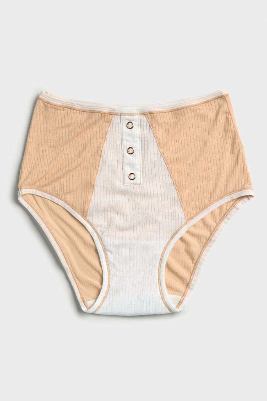 Underwear * | Negative Underwear Whipped High Rise In Colorblock (Employee Sale) High Waist Peach