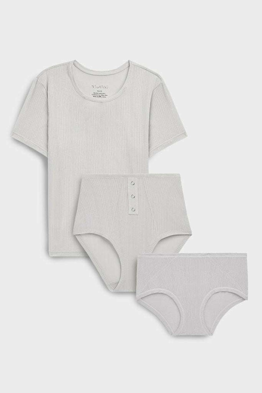 Underwear * | Negative Underwear Whipped Baby Tee + Boy Short + High Rise In (Pack) Moon