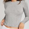 Lounge * | Negative Underwear Lounge Whipped Cropped Long Sleeve In Heather Grey