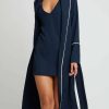 Lounge * | Negative Underwear Supreme Classic Robe In Navy + White