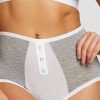 Underwear * | Negative Underwear Underwear Whipped High Rise In Heather Grey + White