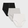 Underwear * | Negative Underwear Underwear Whipped High Rise In Black And In White And In Moon (3 Pack) Black / White / Moon