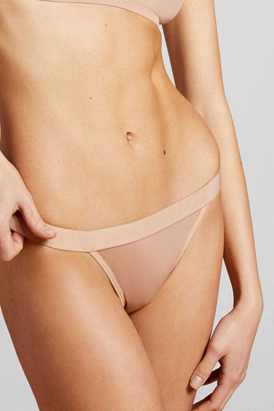 Underwear * | Negative Underwear Silky Thong In Underwear Buff